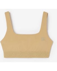 Burberry - Check Trim Stretch Nylon Bra Top - Lyst