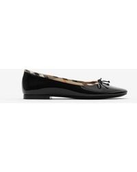 Burberry - Childrens Check Trim Patent Ballerinas - Lyst