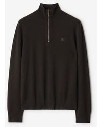 Burberry - Cashmere Blend Half-Zip Sweater - Lyst