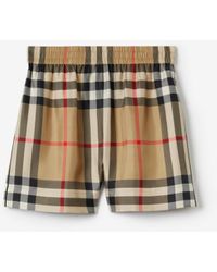 Burberry - Check Silk Shorts - Lyst