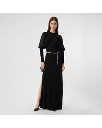 Burberry Puff-sleeve Jersey Gown - Black