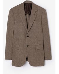 Burberry - Check Wool Linen Blend Sloane Tailored Jacket - Lyst