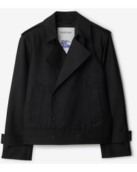 Burberry - Silk Blend Trench Jacket - Lyst