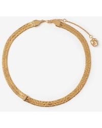 Burberry - Engraved Check Necklace - Lyst