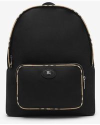 Burberry - Check Trim Backpack - Lyst