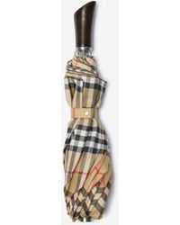 Burberry - Check Folding Umbrella - Lyst