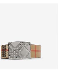 Burberry - Reversible Engraved Check Belt - Lyst