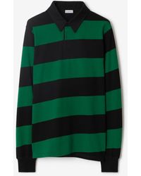 Burberry - Long-sleeve Striped Cotton Polo Shirt - Lyst
