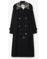 Burberry - Long Check Collar Castleford Trench Coat - Lyst