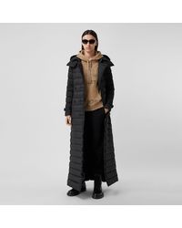 Burberry Logo Appliqué Detachable Hood Puffer Coat - Black