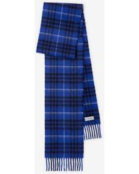 Burberry - Narrow Check Cashmere Scarf - Lyst