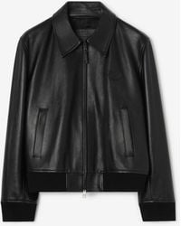 Burberry - Leather Bloomsbury Harrington Jacket - Lyst