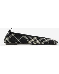 Burberry - Check Knit Baby Ballerinas - Lyst