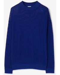 Burberry - Silk Cotton Mesh Sweater - Lyst