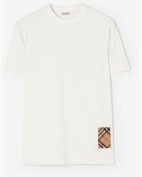 Burberry - Check Cashmere Patch Cotton T-Shirt - Lyst
