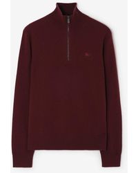 Burberry - Cashmere Blend Half-Zip Sweater - Lyst