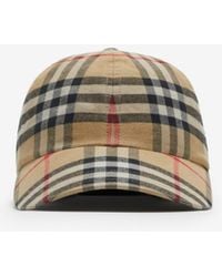 Burberry - Baumwoll-Basecap in Check - Lyst