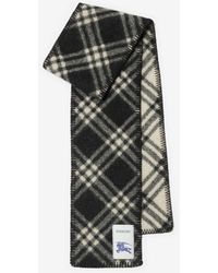 Burberry - Narrow Check Wool Scarf - Lyst