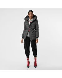 Burberry Down-filled Hooded Puffer Coat - Grey