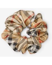 Burberry - Check Silk Scrunchie - Lyst