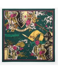 Burberry - Etched Knight Silk Scarf - Lyst