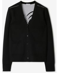 Burberry - Mirrored Horse Wool Blend Cardigan - Lyst