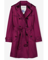 Burberry - Long Silk Foxfield Trench Coat - Lyst