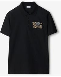 Burberry - Ekd Check Cotton Polo Shirt - Lyst