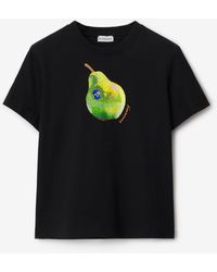 Burberry - Boxy Crystal Pear Cotton T-shirt - Lyst