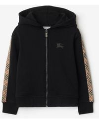 Burberry - Childrens Check Trim Cotton Zip Hoodie - Lyst