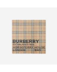 Burberry - Logo Check Wool Silk Scarf - Lyst