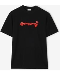 Burberry - Heart Logo Cotton T-Shirt - Lyst