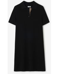 Burberry - Wool Polo Shirt Dress - Lyst