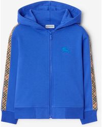 Burberry - Childrens Check Trim Cotton Zip Hoodie - Lyst