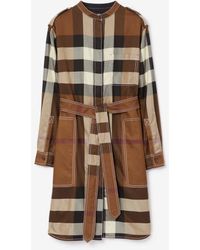 Burberry - Robe chemise en coton Check - Lyst