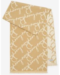 Burberry - Belt Logo Wool Scarf - Lyst