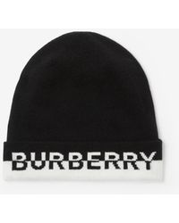 Burberry - Logo Intarsia Cashmere Beanie - Lyst