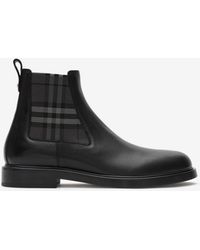 Burberry - Leather Pembroke Boots - Lyst