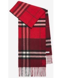 Burberry - Contrast Check Cashmere Scarf - Lyst