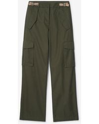 Burberry - Check Trim Gabardine Cargo Trousers - Lyst