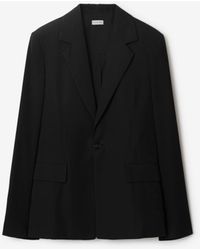 Burberry - Cotton Blend Tailored Jacket - Lyst