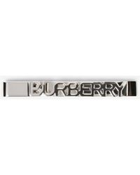 Burberry Burberry 8035692 Men's Tie Clip Logo Bar Type Silver [Parallel  Import], Metal