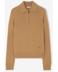 Burberry - Long-Sleeve Cashmere Polo Shirt - Lyst
