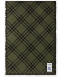 Burberry - Wide Check Wool Silk Scarf - Lyst