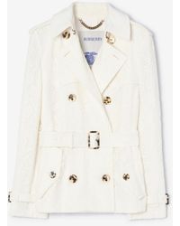 Burberry - Short Paisley Lace Foxfield Trench Coat - Lyst