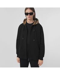 check detail jersey hooded top