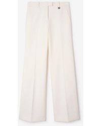 Burberry - Cotton Blend Tailored Trousers - Lyst