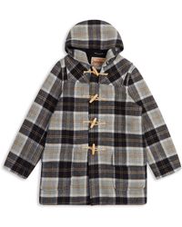 Burrows and Hare Water Repellent Wool Duffle Coat - Multicolour