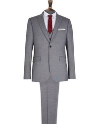 Burton Grey Texture Skinny Fit Suit Jacket - Gray