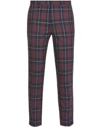 Burton Red Bold Tartan Check Skinny Trousers